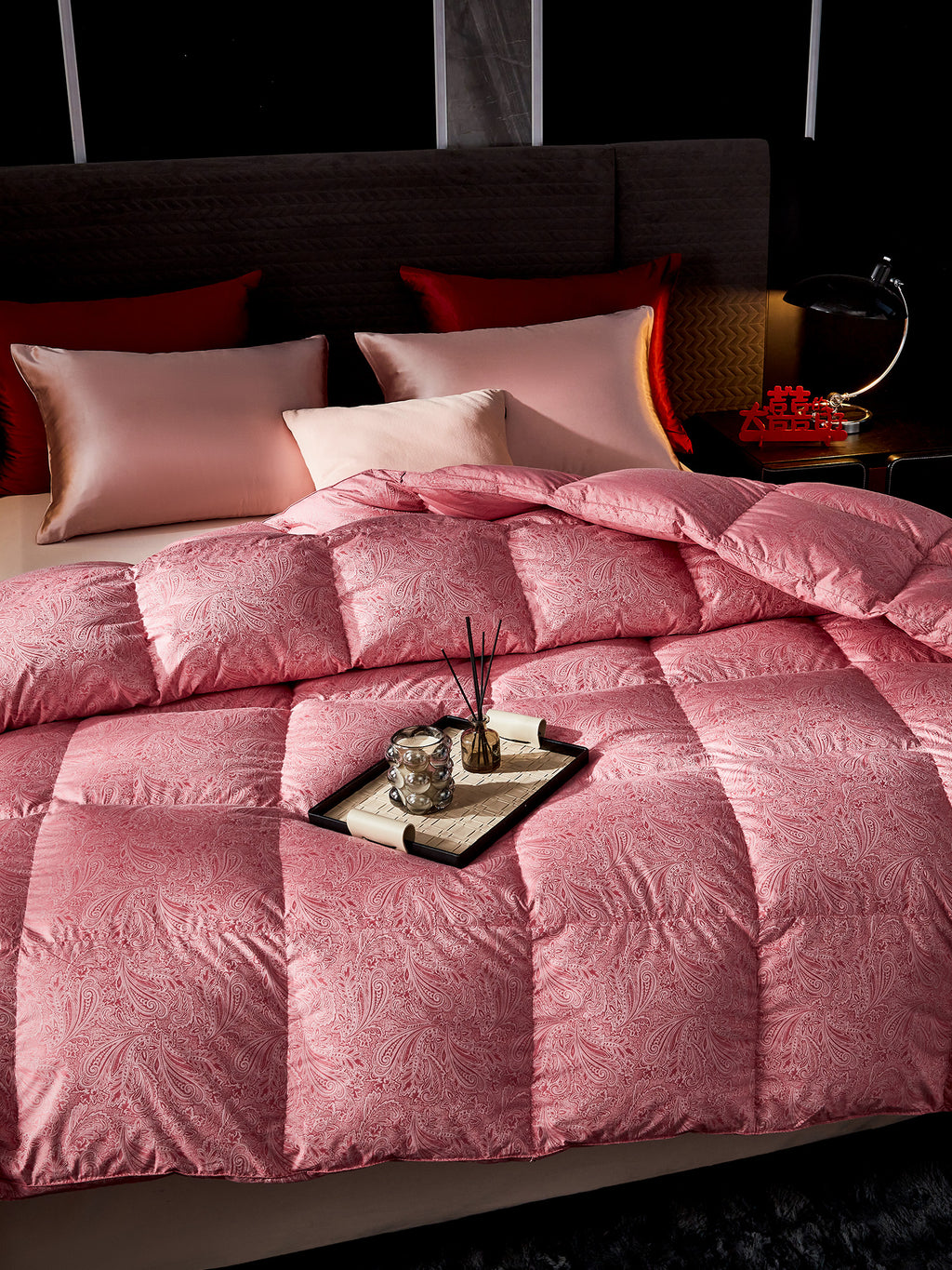 Box Stitch Jacobean Hot Pink